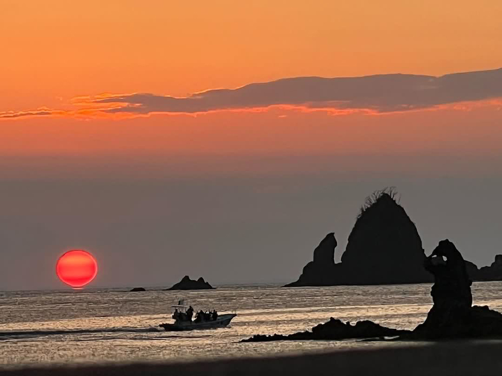 "大田子海岸"の夕陽