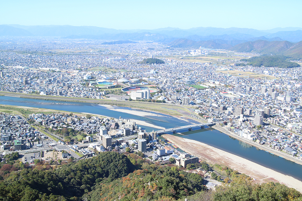岐阜城の展望台から見る風景